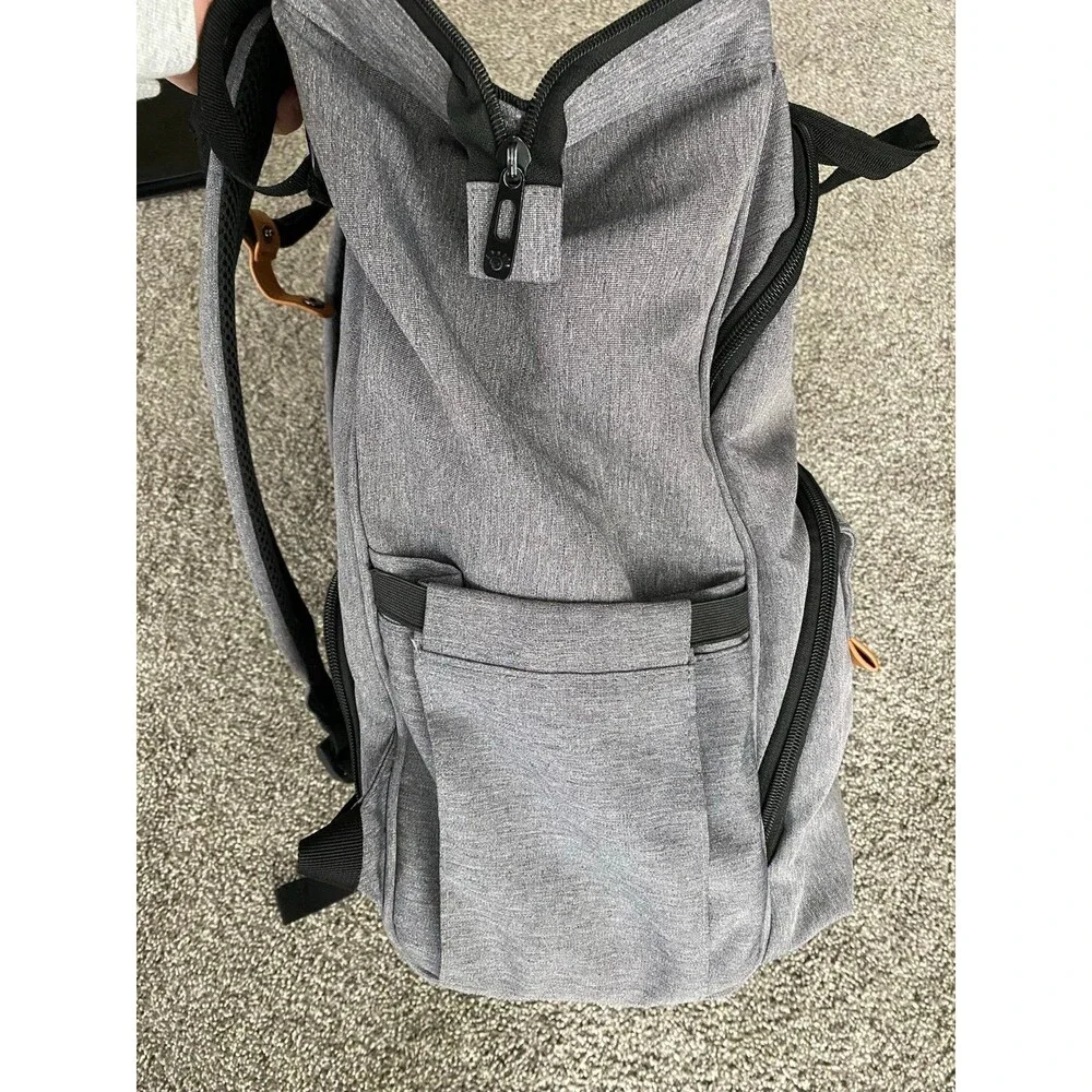 Gray Diaper Bag Backpack Large Travel Baby Bag Multi Pocket Organizer